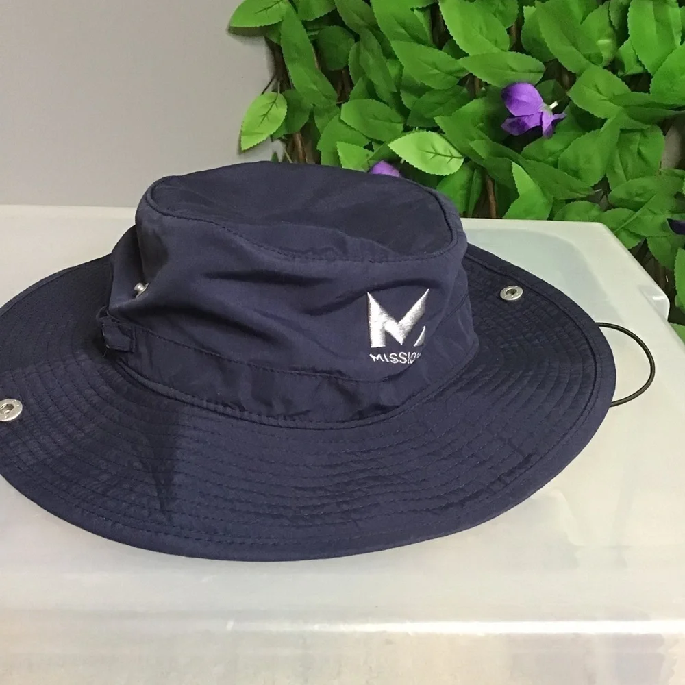 Mission Cooling Boonie Hat Navy UPF 50 Wide Brim Outdoor NWT